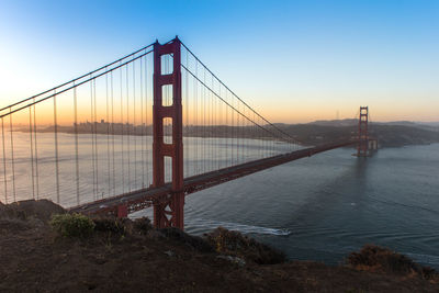 Suspension bridge over sea