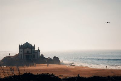 Temple in the middle of beach in a fantastic moody day. 