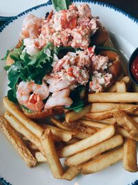 Close-up of food served on plate