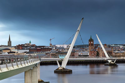 Bridge over river against sky