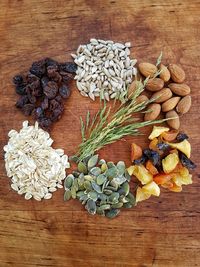 High angle view of food on cutting board