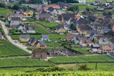 High angle view of townscape