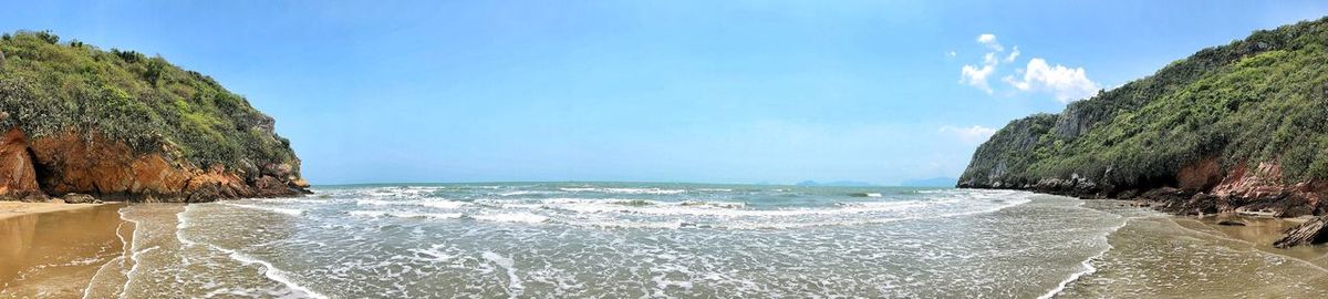 Panoramic view of beach against sky