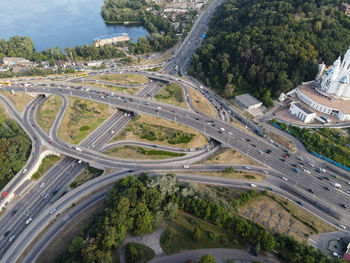 High angle view of elevated road