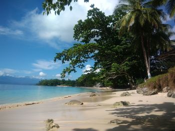 Scenic view of beach against sky