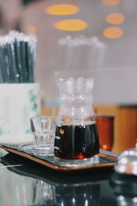 Close-up of drink on table in restaurant