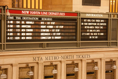 Information sign in front of building