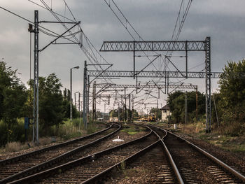 Railroad tracks against sky