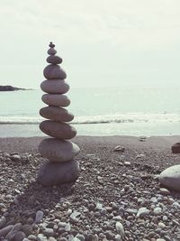 Stack of rocks on shore