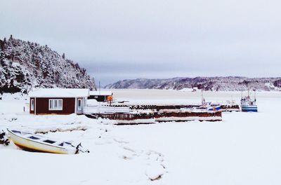 Scenic view of snow covered landscape