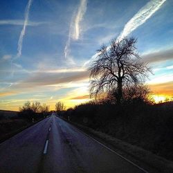 Country road at sunset