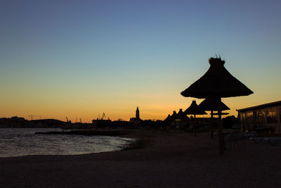 Scenic view of sea at sunset