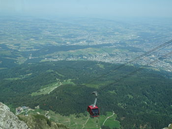 Aerial view of overhead cable car