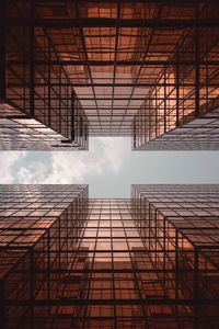 Low angle view of modern building against sky