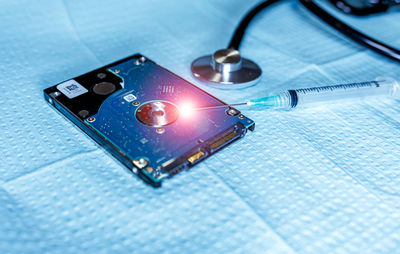 Close-up of computer part