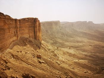 Rock formations in desert against sky