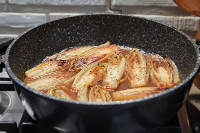 High angle view of food in bowl