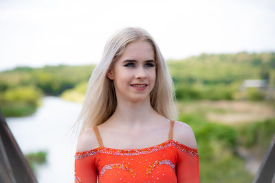 Portrait of smiling young woman