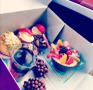 Variety of food in tray