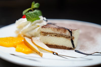 Close-up of cake in plate