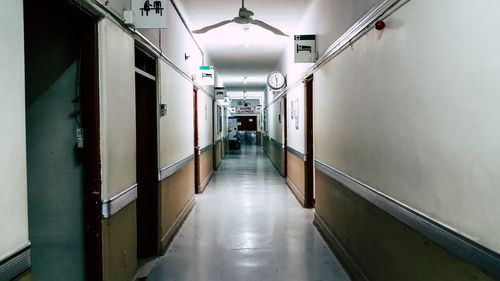 Empty corridor of building