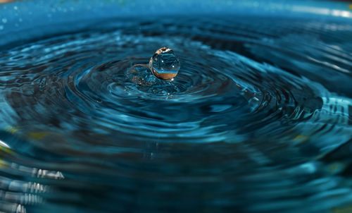 High angle view of water drop