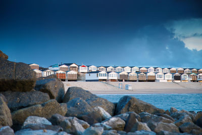 Beach houses at sea