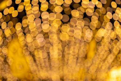 Defocused image of illuminated lights at night