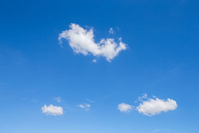 Low angle view of clouds in blue sky