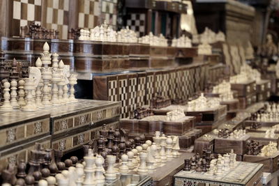 Full frame shot of chess pieces