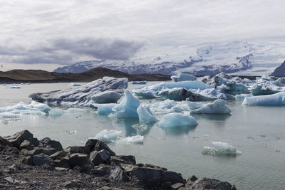 Landscape of the glacier lagoon of jokulsarlon