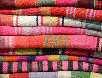 Full frame shot of colorful folded textile