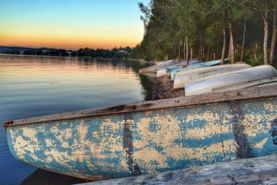 Scenic view of calm lake at sunset