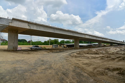 Bridge over road against sky