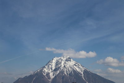 Panoramic view of volcano against sky