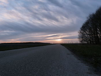 Road against sky during sunset