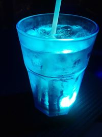 Close-up of blue drink