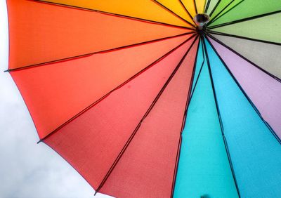 Low angle view of multi colored umbrella