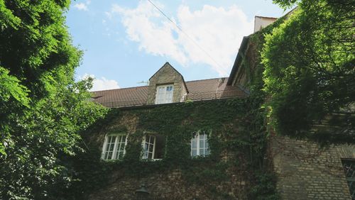 Low angle view of house against sky