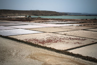 Salt farm at shore