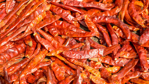 Full frame shot of red chili peppers