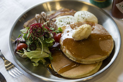 Close-up of food in plate on table