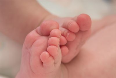 Close-up of baby feet