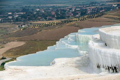 High angle view of tourist resort