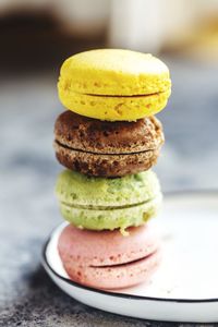 Close-up of dessert in plate on table