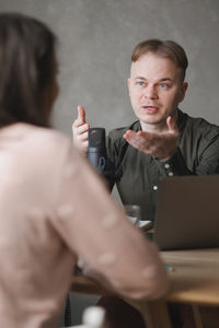 Young woman using laptop