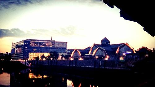 View of bridge at sunset