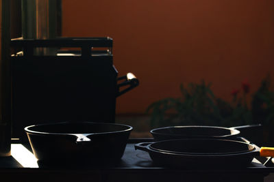 Close-up of coffee cup on table