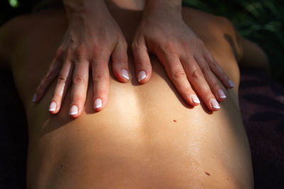 Close-up of woman hands