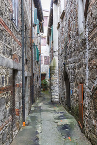 Narrow alley amidst buildings